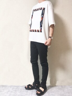 「アイテム（バングル/リストバンド）」を使った、やじさん（メンズ・171cm・20代）の夏コーディネート