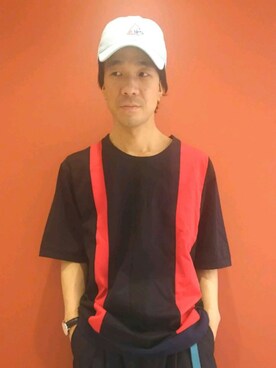 「JUNRED（ジュンレッド）のアイテム（キャップ）」を使った、じゅんさん（メンズ・167cm）の春コーディネート