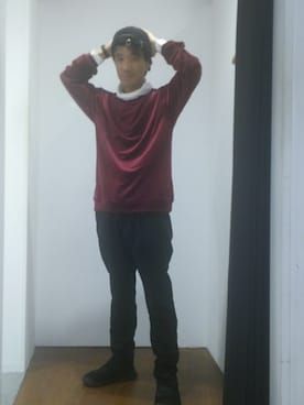 「JUNRED（ジュンレッド）のアイテム（キャップ）」を使った、じゅんさん（メンズ・167cm）の秋コーディネート