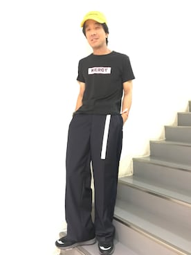 「NERGY（ナージー）のアイテム（帽子）」を使った、じゅんさん（メンズ・167cm）の夏コーディネート