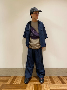 「JUNRED（ジュンレッド）のアイテム（ノーカラージャケット）」を使った、じゅんさん（メンズ・167cm）の夏コーディネート