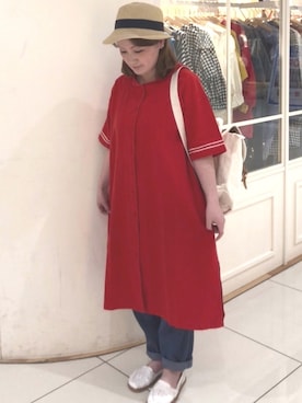 「153cm」｜「アイテム（スリッポン）」を使った、i。さん（レディース・153cm）の春コーディネート
