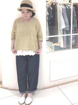 「153cm」｜「アイテム（スリッポン）」を使った、i。さん（レディース・153cm）の春コーディネート