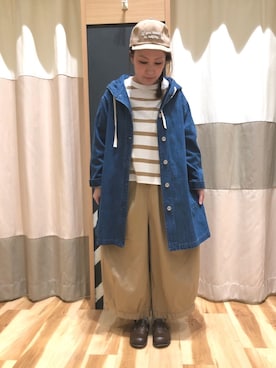「153cm」｜「アイテム（その他アウター）」を使った、i。さん（レディース・153cm）の春コーディネート
