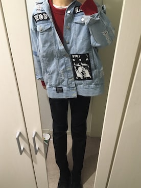 「MISBHV（ミスビヘイブ）のアイテム（デニムジャケット）」を使った、もれっつさん（メンズ・171cm）の冬コーディネート