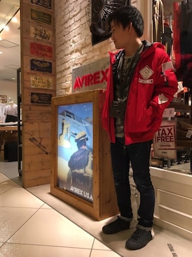 「AVIREX（アヴィレックス）のアイテム（ブルゾン）」を使った、TAKAYUKIさん（メンズ・160cm）の夏コーディネート