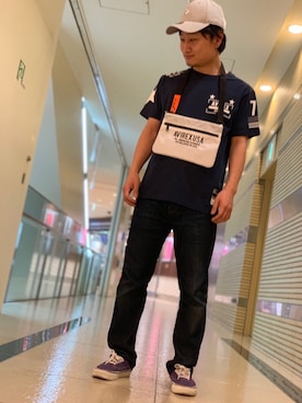 「AVIREX（アヴィレックス）のアイテム（キャップ）」を使った、TAKAYUKIさん（メンズ・160cm）の春コーディネート