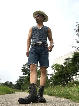 「アイテム（ベスト）」を使った、gekishinさん（メンズ・165cm・50代）の夏コーディネート