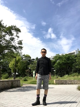「ROYAL FLASH（ロイヤルフラッシュ）のアイテム（ブーツ）」を使った、gekishinさん（メンズ・165cm）の夏コーディネート