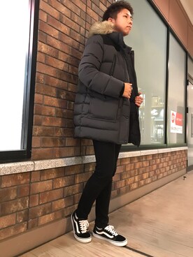「Guess（ゲス）のアイテム（ダウンジャケット/コート）」を使った、takuma97さん（メンズ・169cm）の秋コーディネート