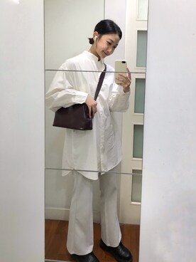 「通勤穿搭」｜「アイテム（ブーツ）」を使った、油王個細女さん（レディース・160cm）の春コーディネート