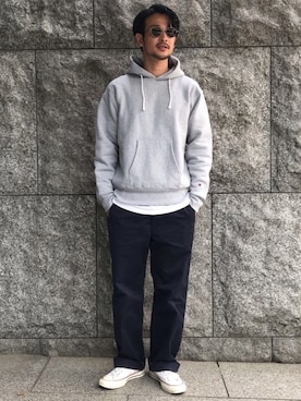 「Scye（サイ）のアイテム（チノパンツ）」を使った、SCGさん（メンズ・178cm）の秋コーディネート