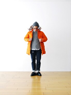 「KIJIMA TAKAYUKI」｜「アイテム（ダウンジャケット/コート）」を使った、WONDERMOUNTAINさん（メンズ・168cm）の冬コーディネート