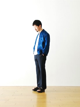 「Needles（ニードルス）のアイテム（シューズ）」を使った、WONDERMOUNTAINさん（メンズ・174cm）の春コーディネート