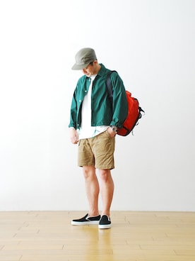 「Engineered Garments（エンジニアードガーメンツ）のアイテム（パンツ）」を使った、WONDERMOUNTAINさん（メンズ・168cm）の春コーディネート