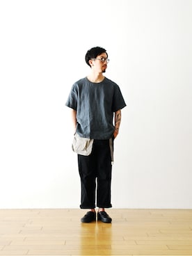 「Hender Scheme（エンダースキーマ）のアイテム（シューズ）」を使った、WONDERMOUNTAINさん（メンズ・174cm）の夏コーディネート
