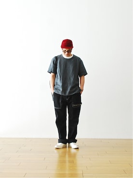 「MARGARET HOWELL（マーガレットハウエル）のアイテム」を使った、WONDERMOUNTAINさん（メンズ・168cm）の夏コーディネート