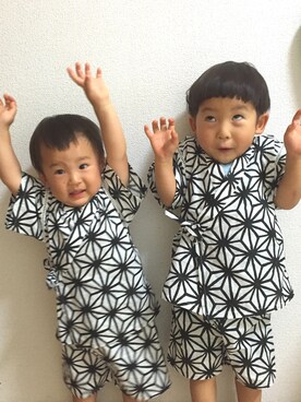 「お揃いコーデ」｜「アイテム（浴衣）」を使った、chiyoharusouさん（キッズ・90cm）の夏コーディネート