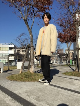 「ALPHA（アルファ）のアイテム（その他アウター）」を使った、MIYAさん（メンズ・175cm）の冬コーディネート