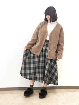「154cm」｜「アイテム（ノーカラージャケット）」を使った、やすたろさん（レディース・154cm）の秋コーディネート