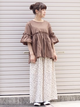 「154cm」｜「アイテム（チュニック）」を使った、やすたろさん（レディース・154cm）の夏コーディネート