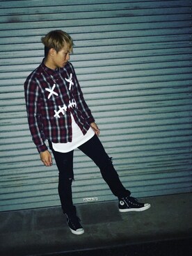 「Original.（オリジナル）のアイテム（パンツ）」を使った、malmalさん（メンズ・180cm）の秋コーディネート