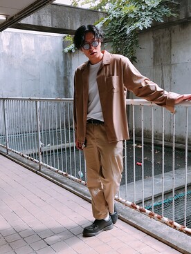 「Dr. Martens（ドクターマーチン）のアイテム（ブーティ）」を使った、malmalさん（メンズ・180cm）の秋コーディネート