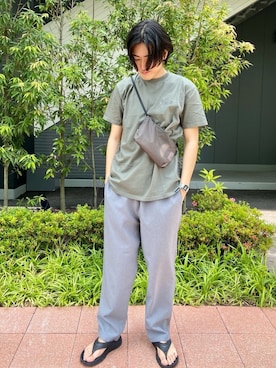 「Gramicci（グラミチ）のアイテム（トップス）」を使った、soraさん（メンズ・178cm）の夏コーディネート