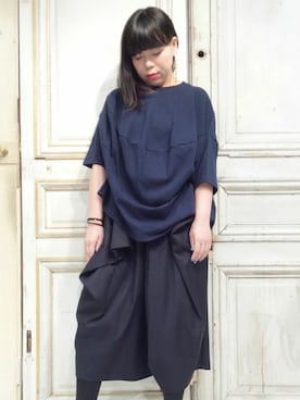 「gomme（ゴム）のアイテム（パンツ）」を使った、gommeさん（レディース・156cm）の春コーディネート