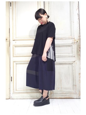 「gomme（ゴム）のアイテム（パンツ）」を使った、gommeさん（レディース・156cm）の春コーディネート