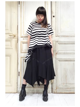 「gomme（ゴム）のアイテム（パンツ）」を使った、gommeさん（レディース・156cm）の春コーディネート