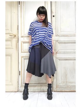 「gomme（ゴム）のアイテム（パンツ）」を使った、gommeさん（レディース・156cm）の春コーディネート