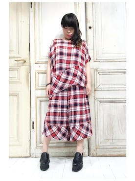 「gomme（ゴム）のアイテム（パンツ）」を使った、gommeさん（レディース・156cm）の春コーディネート