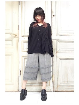 「gomme（ゴム）のアイテム（パンツ）」を使った、gommeさん（レディース・156cm）の夏コーディネート