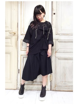 「gomme（ゴム）のアイテム（パンツ）」を使った、gommeさん（レディース・156cm）の夏コーディネート