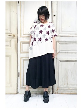 「gomme（ゴム）のアイテム」を使った、gommeさん（レディース・156cm）の夏コーディネート