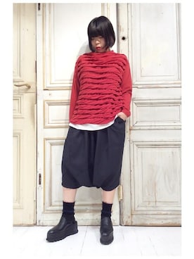 「gomme（ゴム）のアイテム（パンツ）」を使った、gommeさん（レディース・156cm）の夏コーディネート