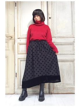 「gomme（ゴム）のアイテム（シューズ）」を使った、gommeさん（レディース・156cm）の秋コーディネート