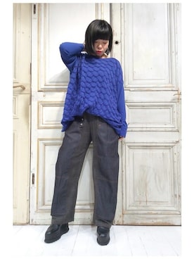 「青」｜gommeさん（レディース・156cm）の秋コーディネート