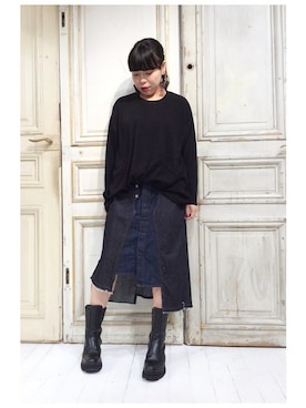 「gomme（ゴム）のアイテム」を使った、gommeさん（レディース・156cm）の秋コーディネート