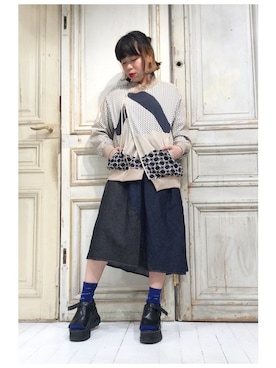 「gomme（ゴム）のアイテム（ジャケット/アウター）」を使った、gommeさん（レディース・156cm）の春コーディネート