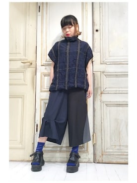 「gomme（ゴム）のアイテム（パンツ）」を使った、gommeさん（レディース・156cm）の春コーディネート