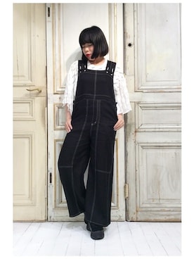 「gomme（ゴム）のアイテム（パンツ）」を使った、gommeさん（レディース・156cm）の春コーディネート