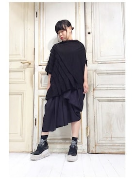 「gomme（ゴム）のアイテム」を使った、gommeさん（レディース・156cm）の夏コーディネート