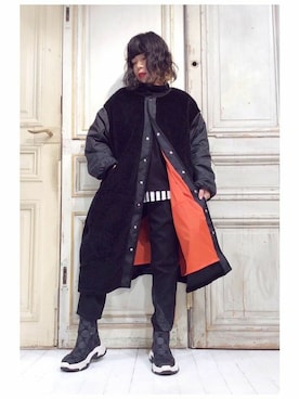 「gomme（ゴム）のアイテム」を使った、gommeさん（レディース・156cm）の秋コーディネート