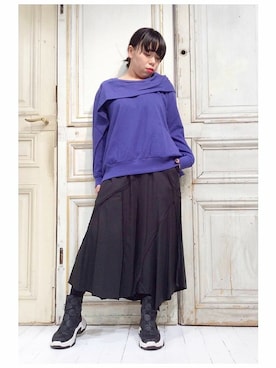 「gomme（ゴム）のアイテム（パンツ）」を使った、gommeさん（レディース・156cm）の冬コーディネート