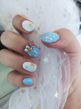 「美甲のアイテム（その他、ブルー系）」を使った、河童叨叨さん（レディース・154cm）の夏コーディネート