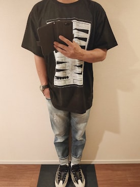 「MM6 Maison Margiela（ｴﾑｴﾑｼｯｸｽ ﾒｿﾞﾝ ﾏﾙｼﾞｪﾗ）のアイテム（トップス）」を使った、けんけんさん（メンズ・172cm）の夏コーディネート