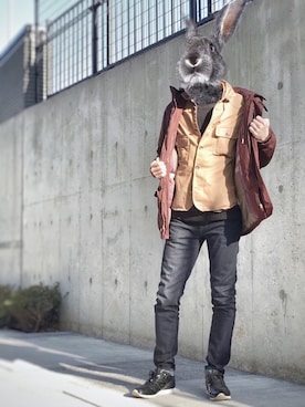「ポールスミス」｜「アイテム（ブルゾン）」を使った、ウサ男さん（メンズ・176cm）の冬コーディネート