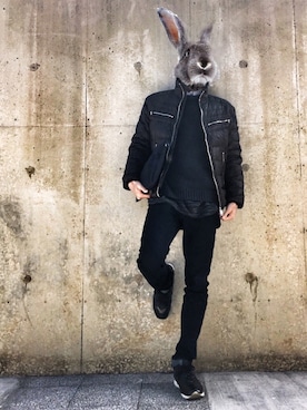 「AZUL by moussy（アズールバイマウジー）のアイテム（タンクトップ）」を使った、ウサ男さん（メンズ・176cm）の冬コーディネート